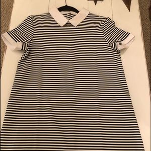 Preppy Stripe Mini Dress with White color!